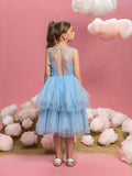 Tween Girls' Ruffle Trim Tiered Hem Cake Dress