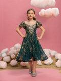 Tween Girls' Puff Sleeve Graphic Sequin Party Dress