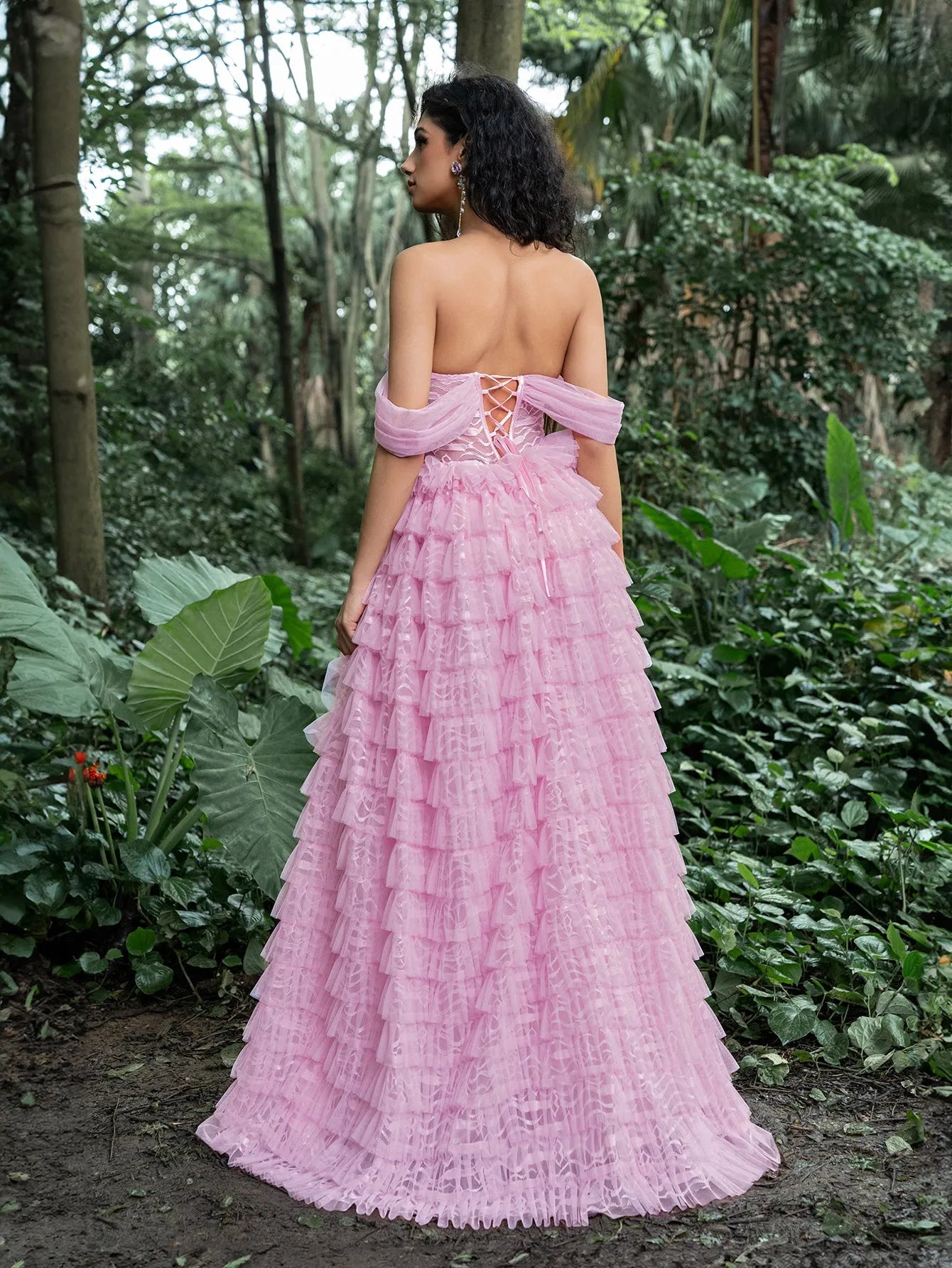 cascading ruffle prom dress Plunging Neck A-line Cascading Ruffles Long Yellow Prom Dress FancyVestido