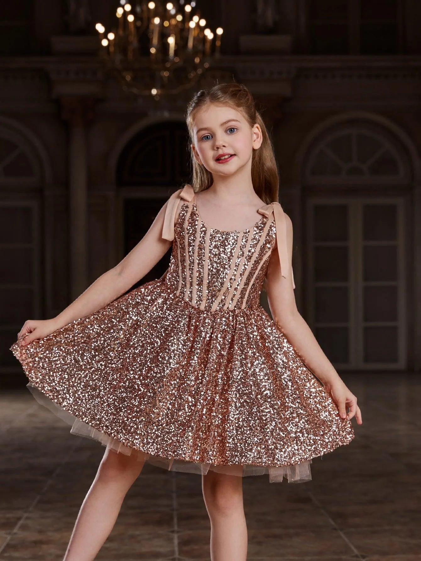 Tween Girls' Sparkling Sequin Cami Dress - Elonnashop