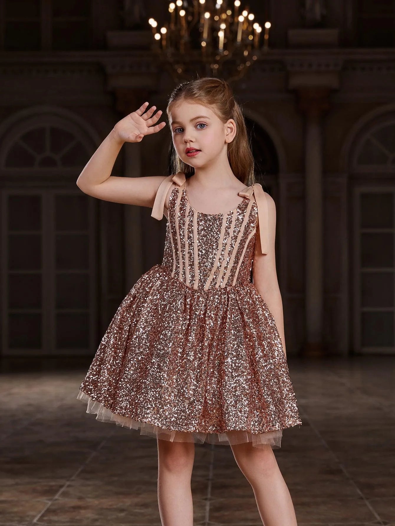 Tween Girls' Sparkling Sequin Cami Dress - Elonnashop