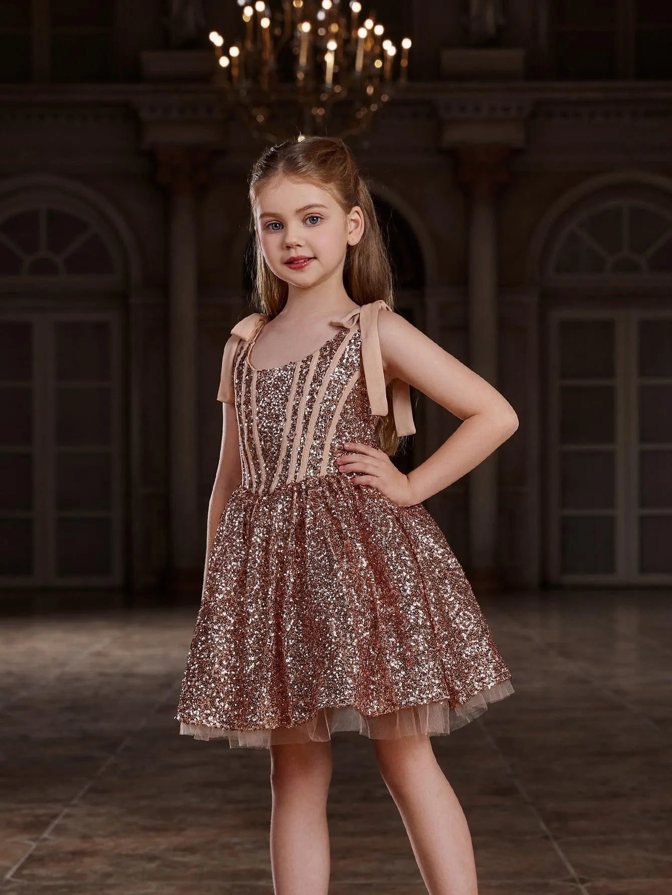 Tween Girls' Sparkling Sequin Cami Dress - Elonnashop