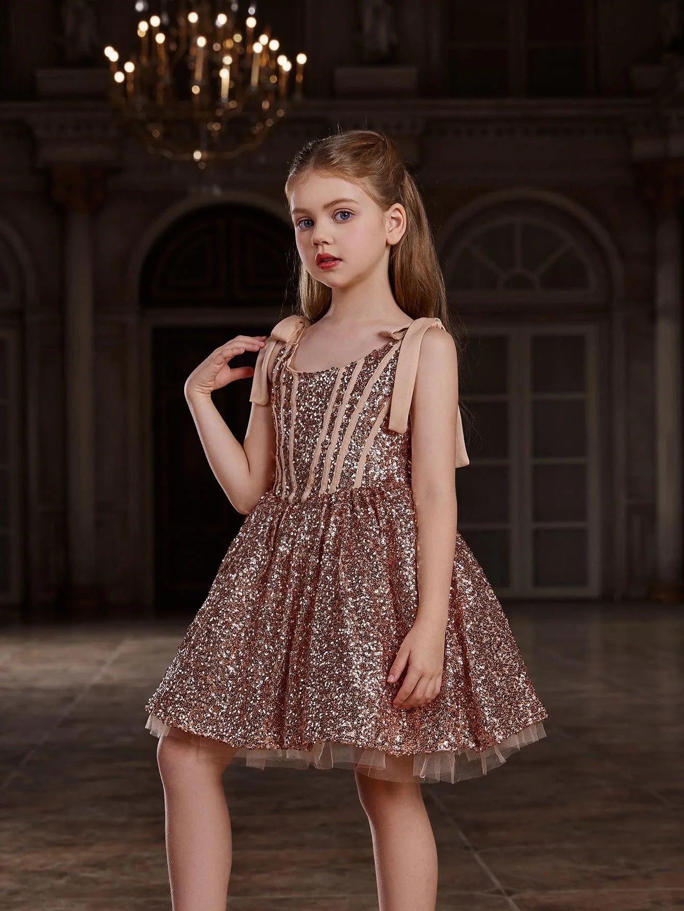 Tween Girls' Sparkling Sequin Cami Dress - Elonnashop