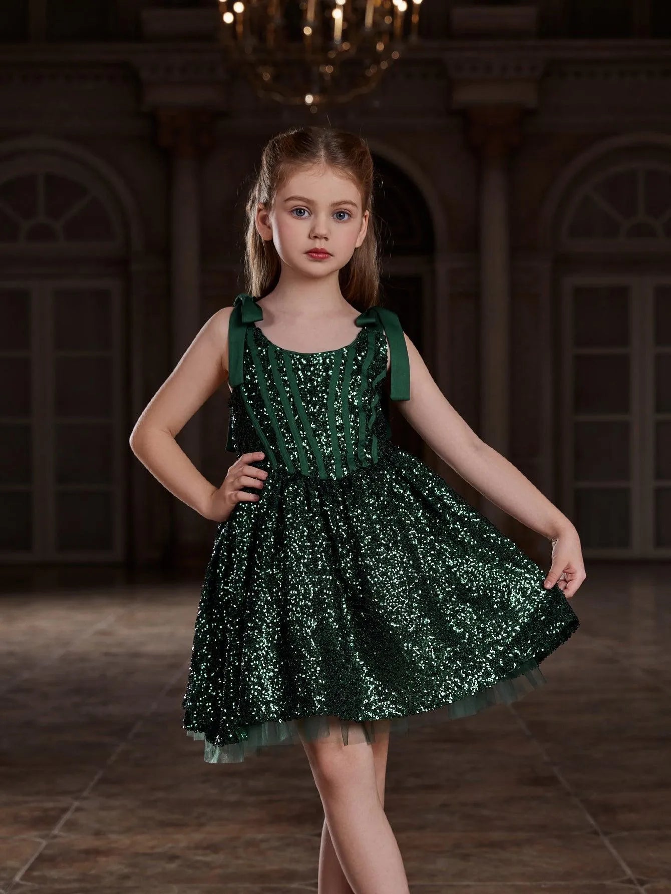 Tween Girls' Sparkling Sequin Cami Dress - Elonnashop