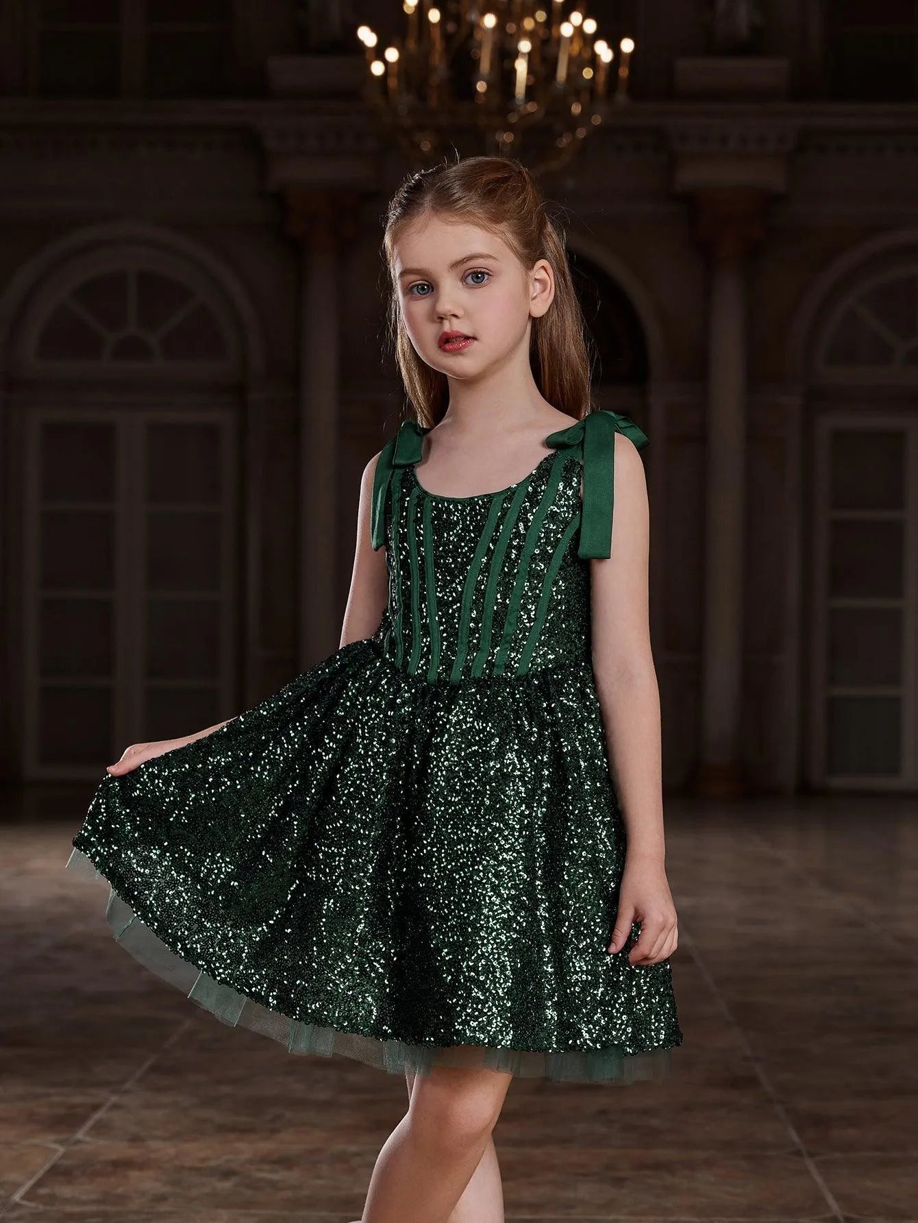 Tween Girls' Sparkling Sequin Cami Dress - Elonnashop