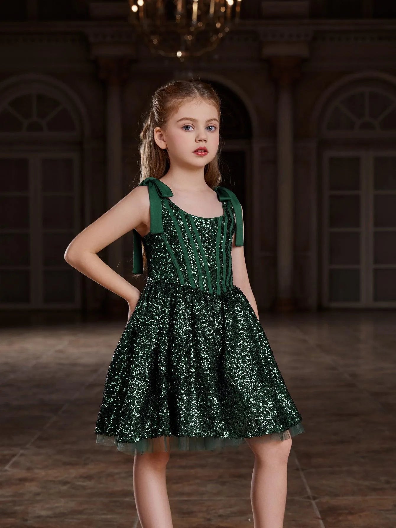 Tween Girls' Sparkling Sequin Cami Dress - Elonnashop