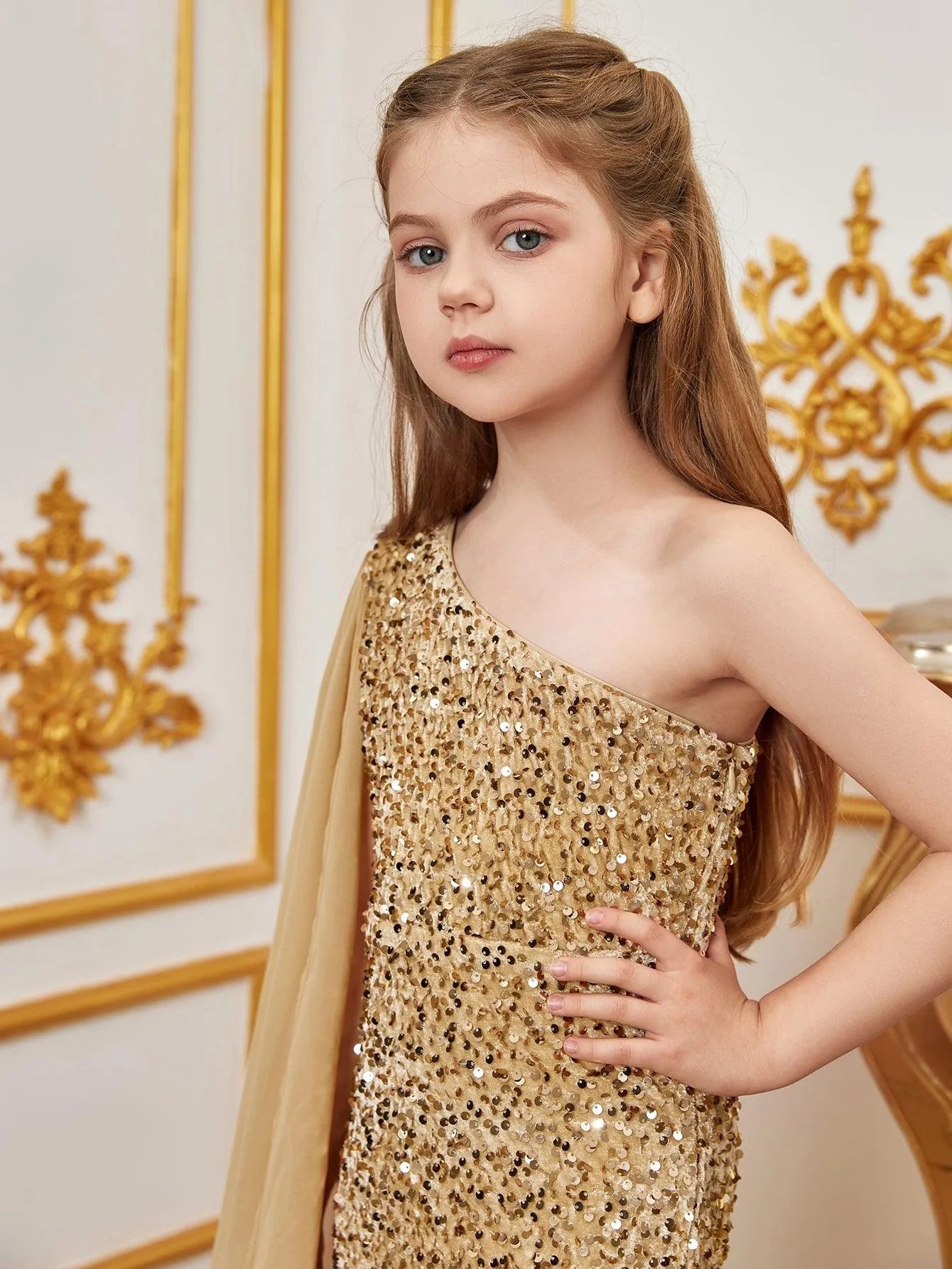 Tween Girls Draped Side Sequin Mermaid Party Dress Elonnashop Tween Girls Draped Side Sequin Mermaid Party Dress Elonnashop