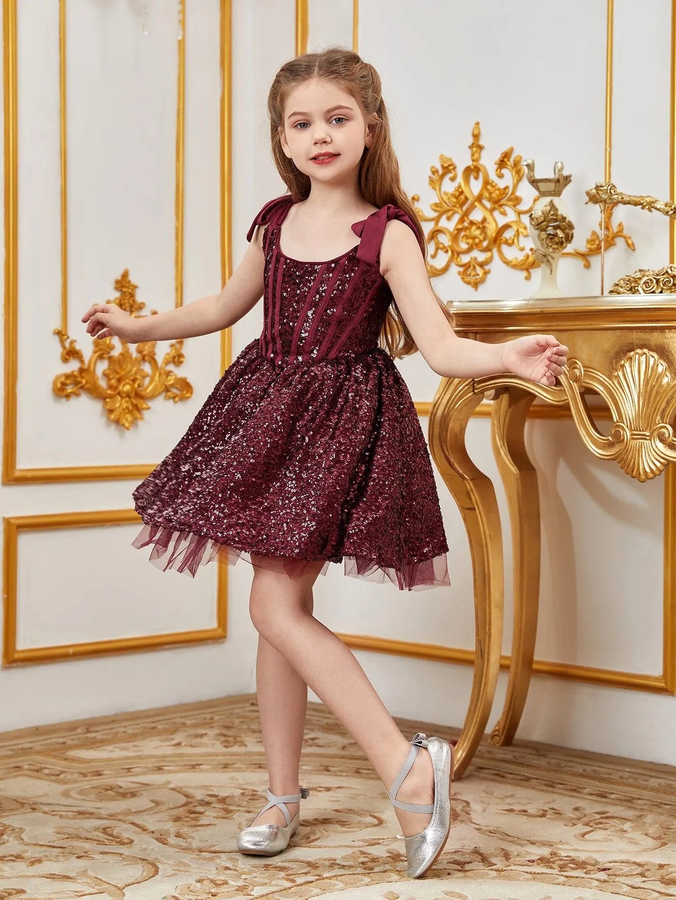 Tween Girls' Sparkling Sequin Cami Dress - Elonnashop