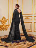 Gorgeous Rhinestone Detail Mermaid Hem Asymmetrical Evening Dress