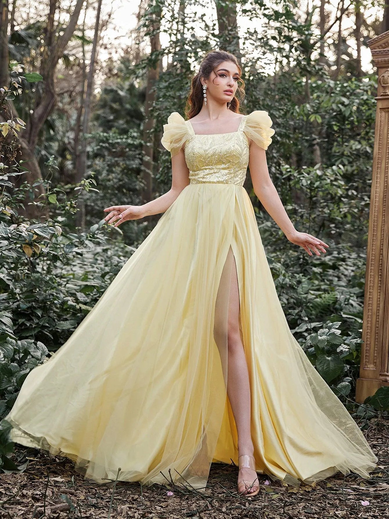 Elegant Beaded Sequin Bodice Contrast Mesh Hem Prom Dress Elonnashop Elegant Beaded Sequin Bodice Contrast Mesh Hem Prom Dress Elonnashop