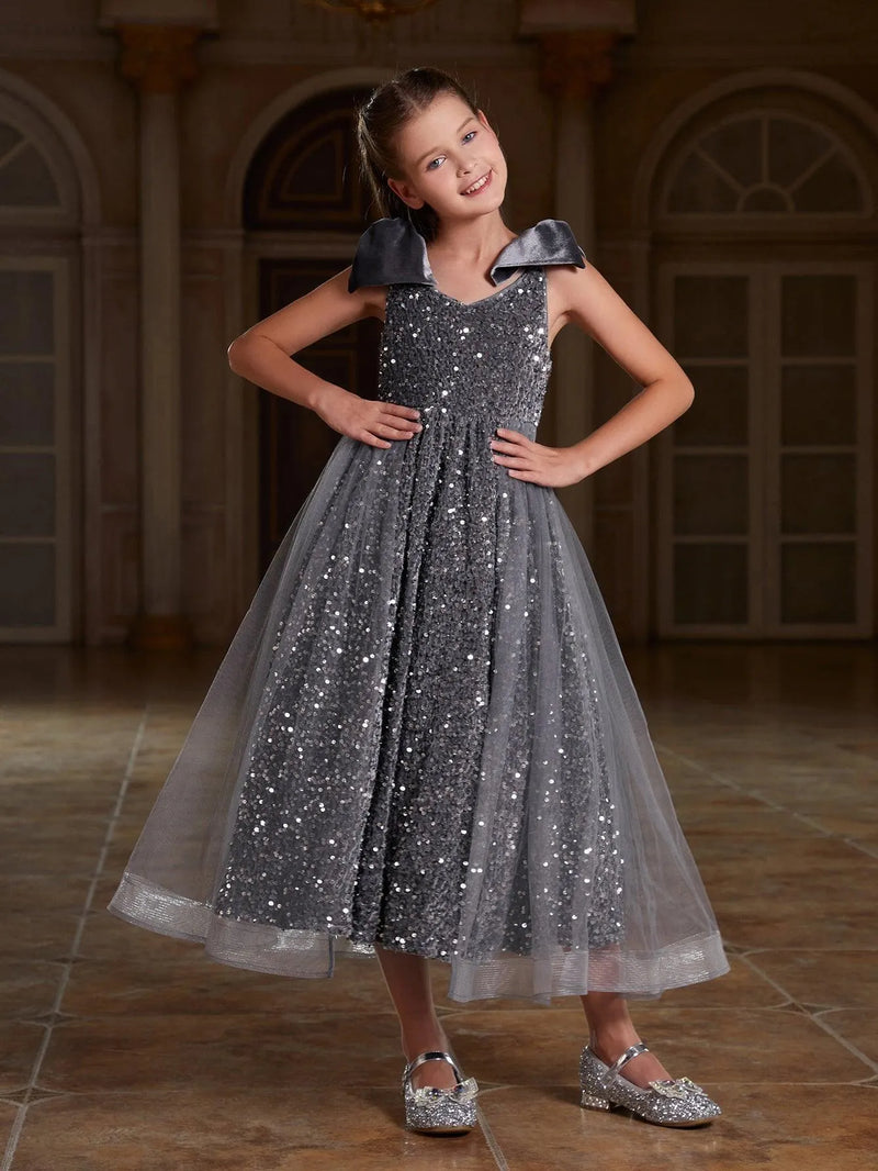 Grey Girls' Dresses  Elonnashop