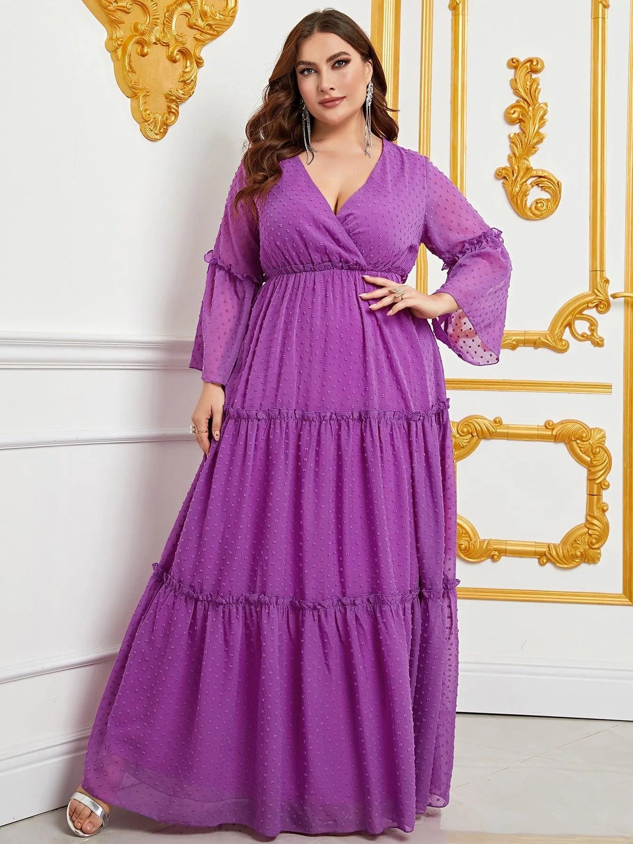 Purple Plus Size Christmas Maxi Dresses Maxi Long Sequin Wholesale Evening Dress With Long Sleeves Purple Plus Size Christmas Maxi Dresses Maxi Long Sequin Wholesale Evening Dress With Long Sleeves