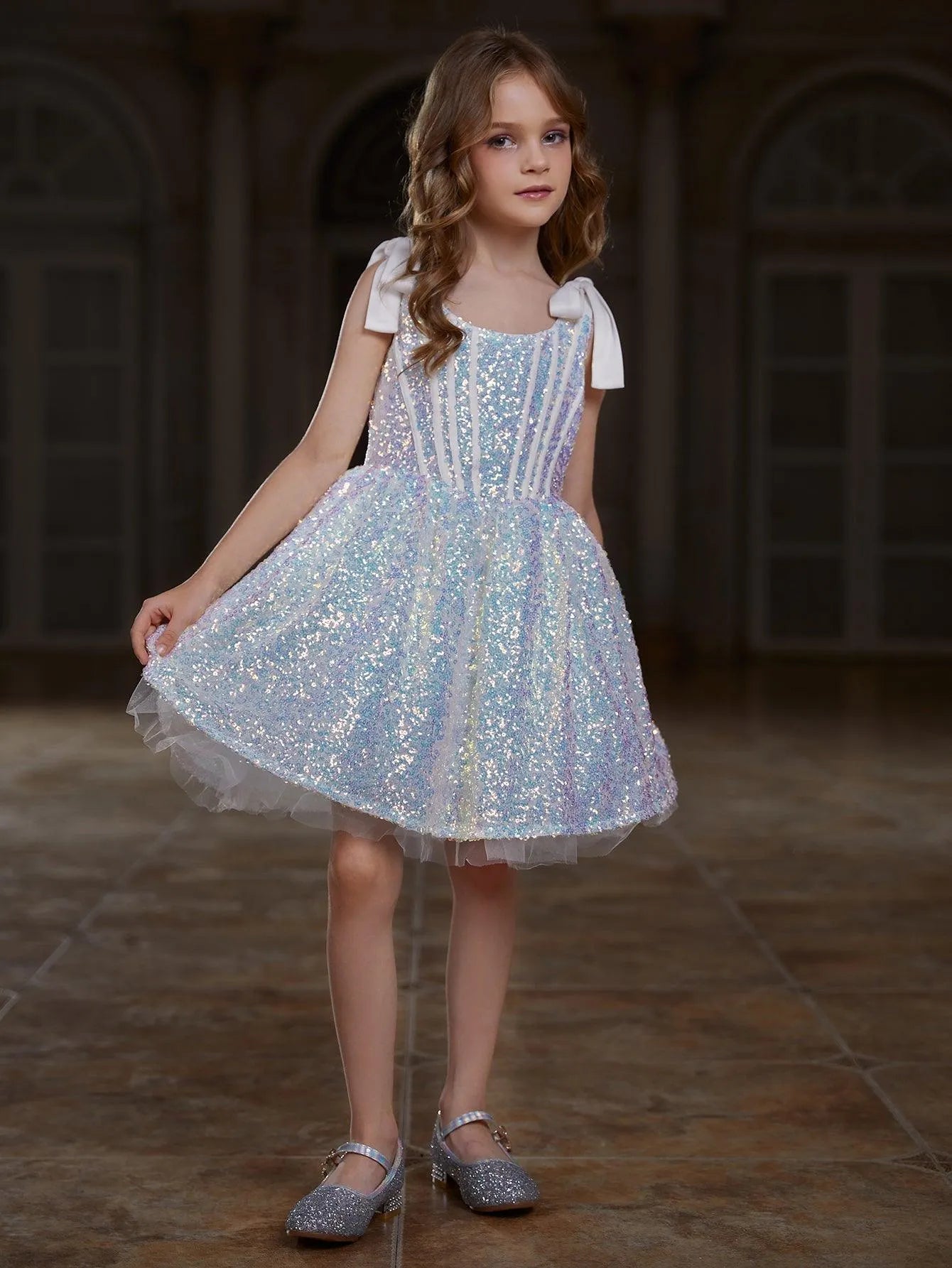 Tween Girls' Sparkling Sequin Cami Dress - Elonnashop