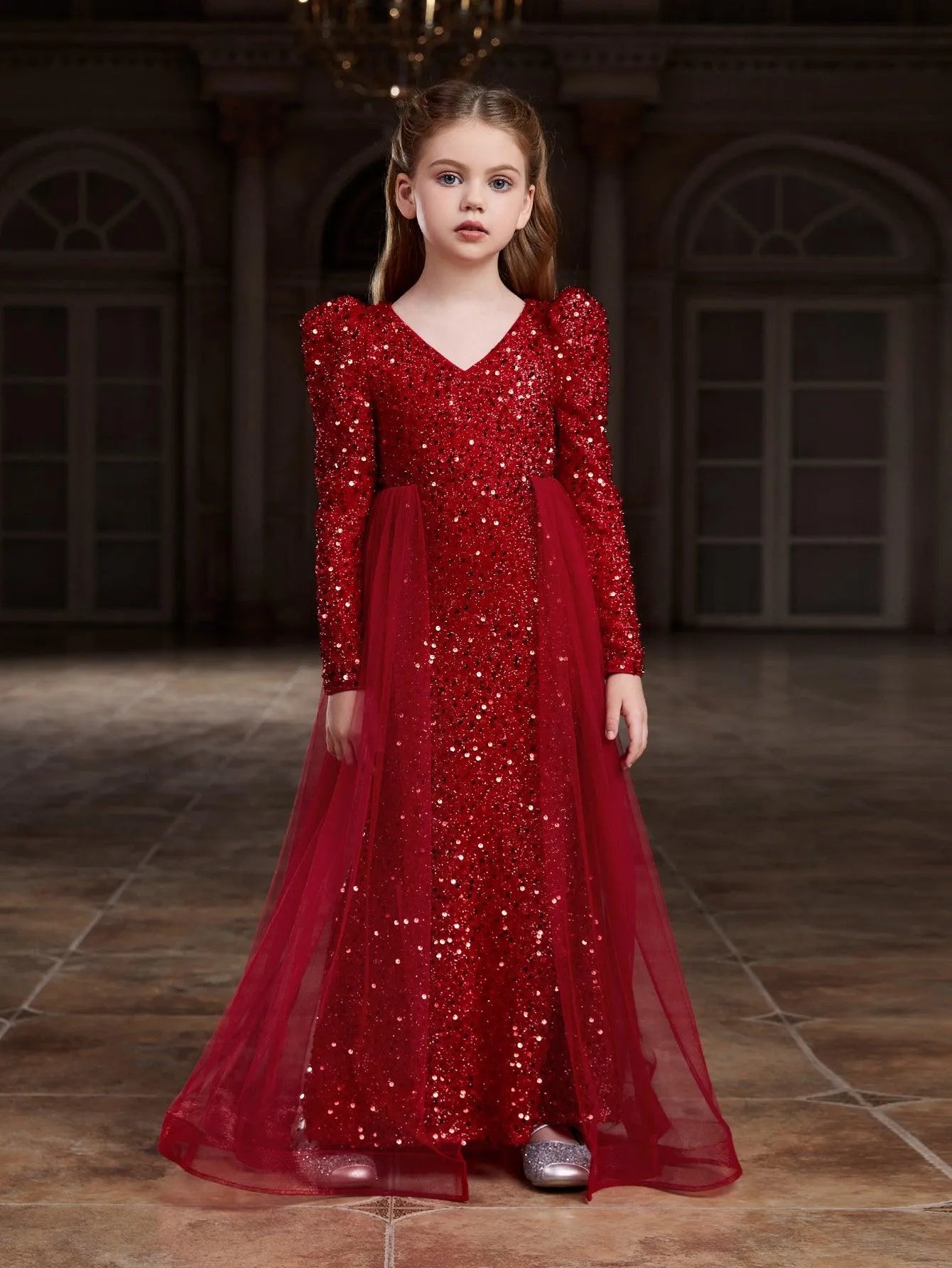 Tween Girls' Long Sleeves Mesh Overlay Sequin Mermaid Dress Black / 11Y Tween Girls' Long Sleeves Mesh Overlay Sequin Mermaid Dress Black / 11Y
