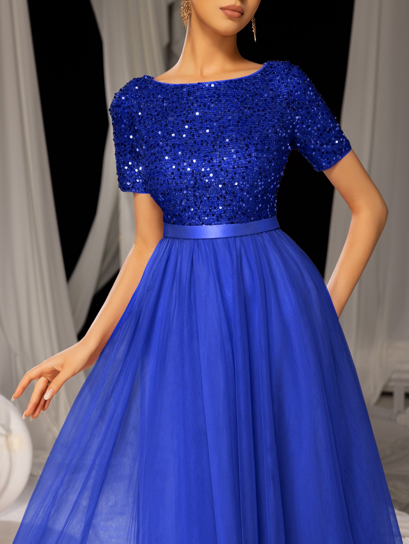 Elegant Tulle Party Dress with Sequin Top & Tulle Skirt Luxury Even Elonnashop Elegant Tulle Party Dress with Sequin Top & Tulle Skirt Luxury Even Elonnashop