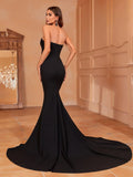 Elegant Mesh Insert Mermaid Hem Tube Formal Dresses - Elonnashop