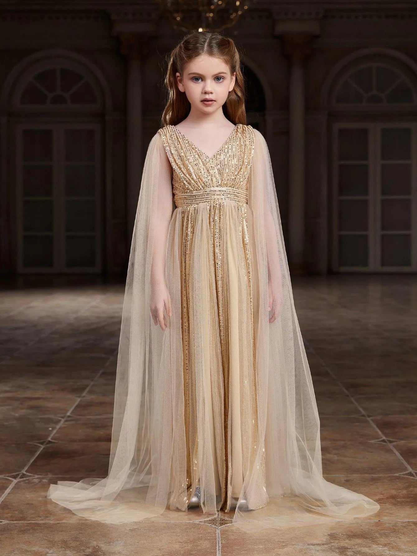 green emerald velvet dress Tween Girls' Contrast Mesh Cape Sleeves Sequin Party Dress Pink / 10Y green emerald velvet dress Tween Girls' Contrast Mesh Cape Sleeves Sequin Party Dress Pink / 10Y