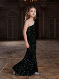 Tween Girls' One Shoulder Sleeveless Sequin Party Dress - Elonnashop