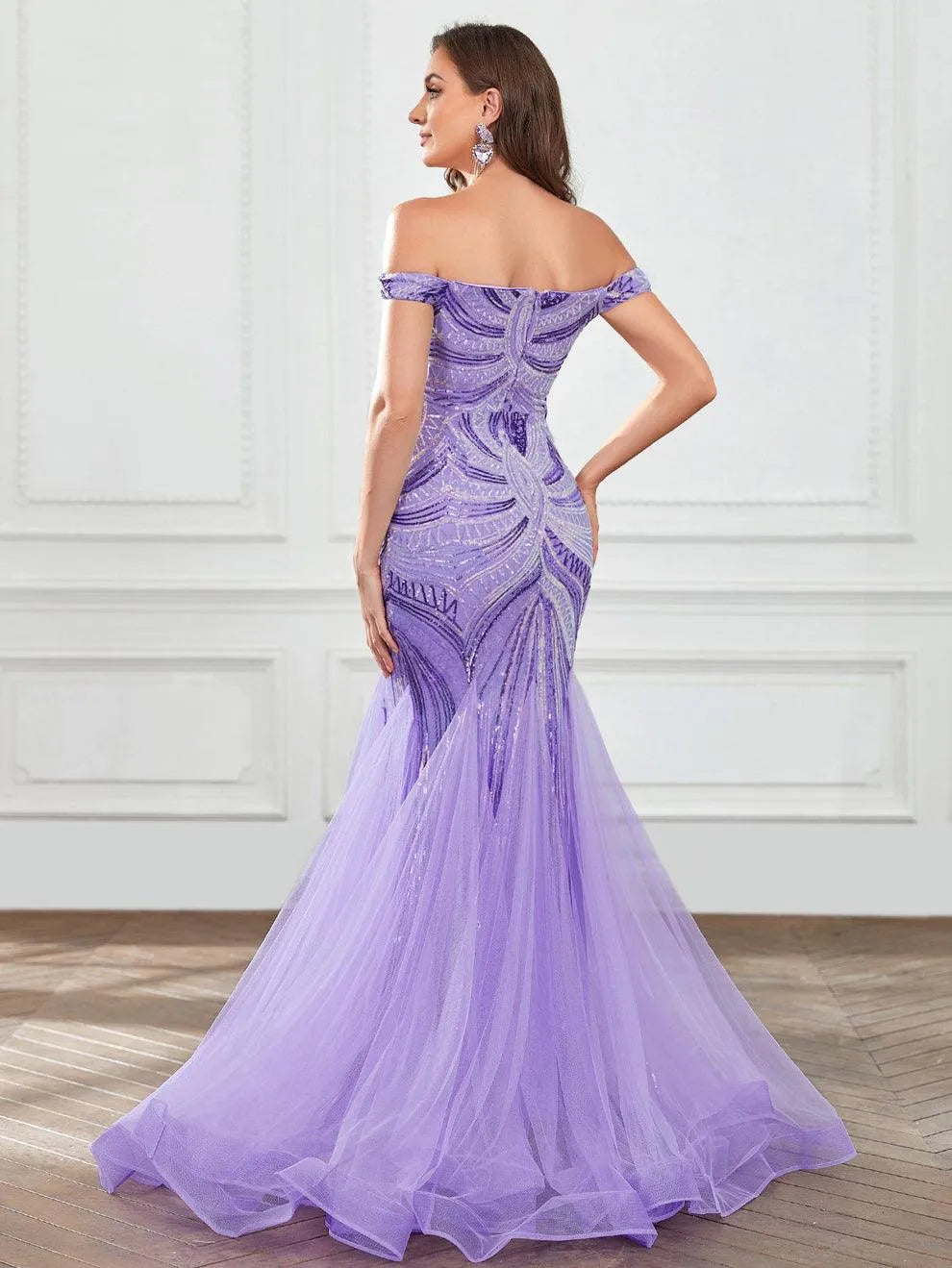 Off Shoulder Sweetheart Neckline Mermaid Prom Dress - Elonnashop