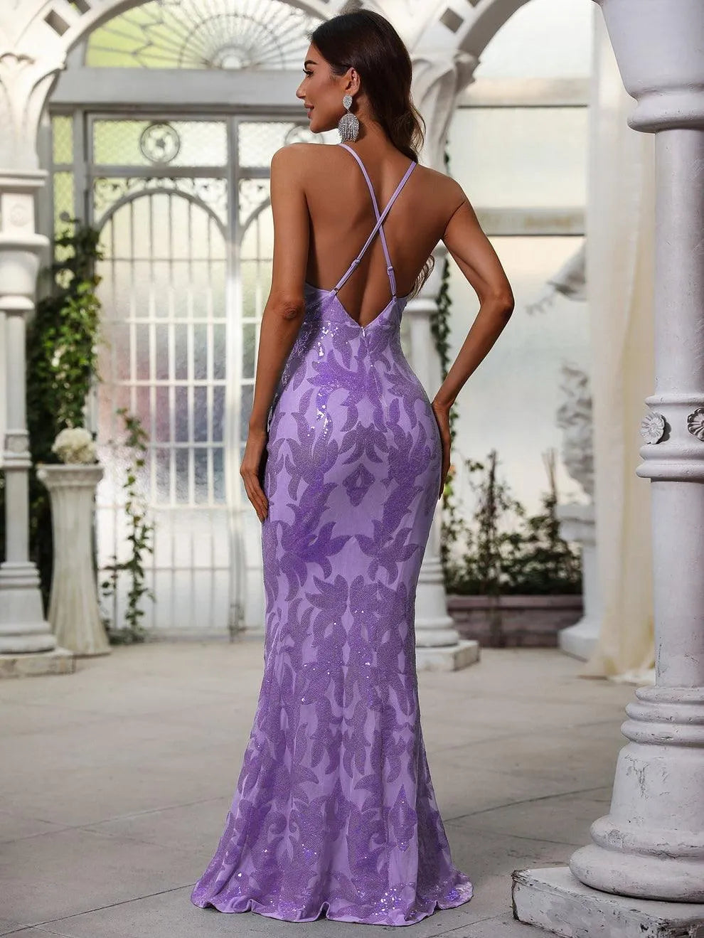 Elegant Spaghetti Strap Sleeveless Mermaid Prom Dresses - Elonnashop