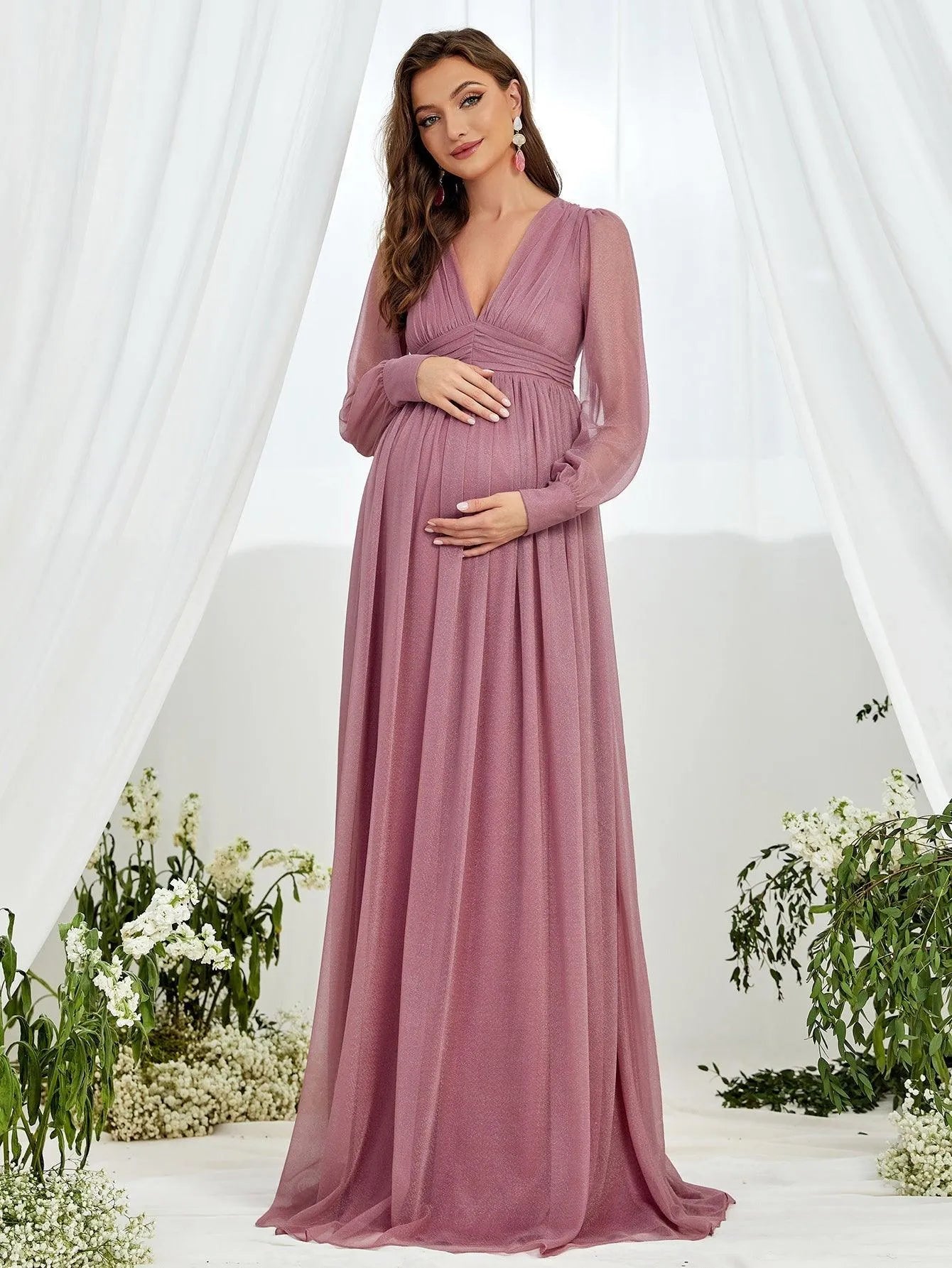 Ball Gown Amazon Maternity Dress For Photo Shoot Maternity V Neck Lantern Sleeve A Line Dress Mauve M Ball Gown Amazon Maternity Dress For Photo Shoot Maternity V Neck Lantern Sleeve A Line Dress Mauve M