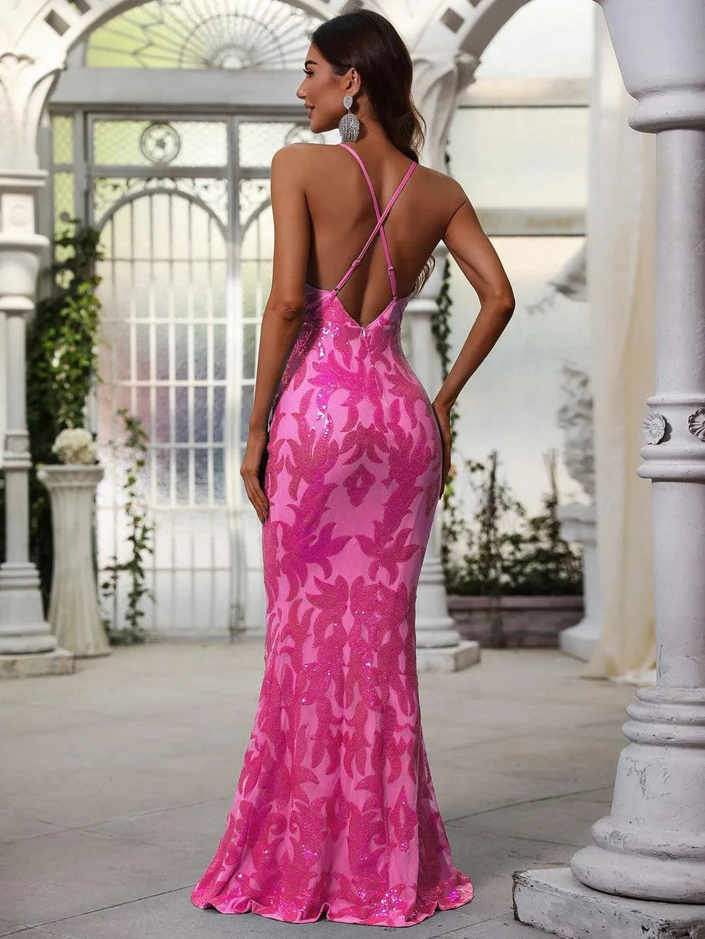 Elegant Spaghetti Strap Sleeveless Mermaid Prom Dresses - Elonnashop